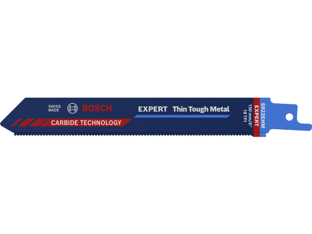 List Bosch za sabljasto žago EXPERT ‘Thin Tough Metal’ S 922 EHM, cevi, 150mm, 18TPI, 2608900360